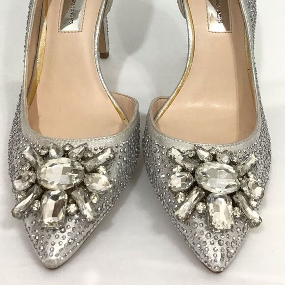 Inc Silver Crystal Embellished Pointed Toe Kenjay2 d'Orsay Pumps - Picture 10 of 10